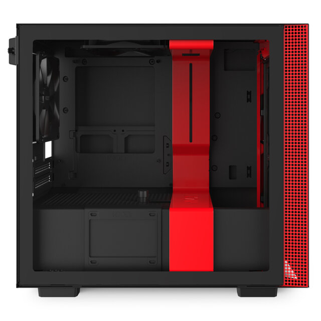 Gabinete NZXT H210i con Ventana RGB, Mini Tower, Mini-ITX, Negro/Rojo