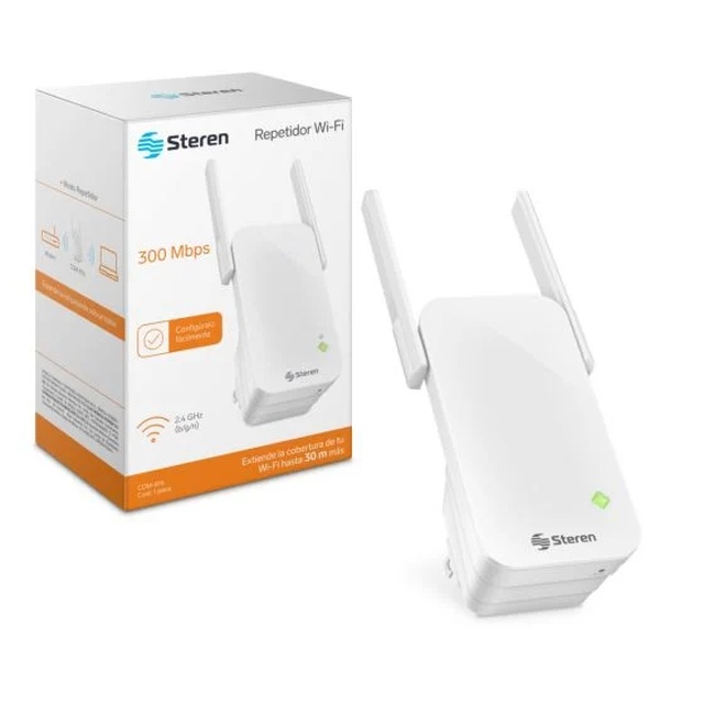 Repetidor Wi-Fi* 300 Mbps, 2,4 GHz, hasta 30 m de cobertura