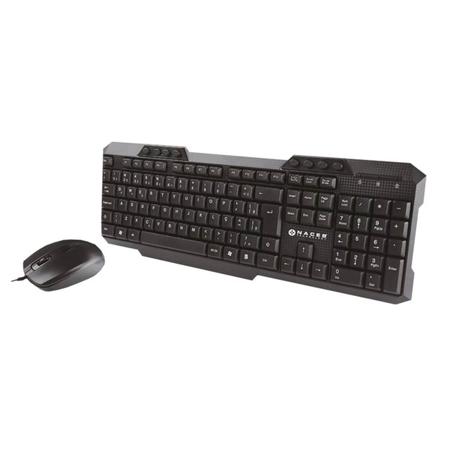 Kit de Teclado y Mouse Naceb Alámbrico, USB, Negro (español)