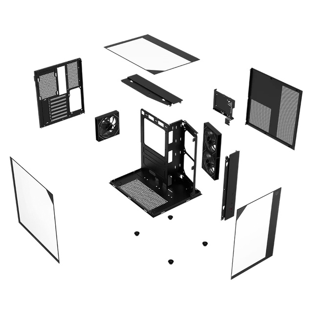 Gabinete Media Torre Tank Majestic 6600 Negro