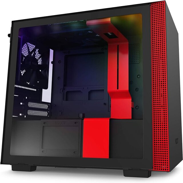 Gabinete NZXT H210i con Ventana RGB, Mini Tower, Mini-ITX, Negro/Rojo