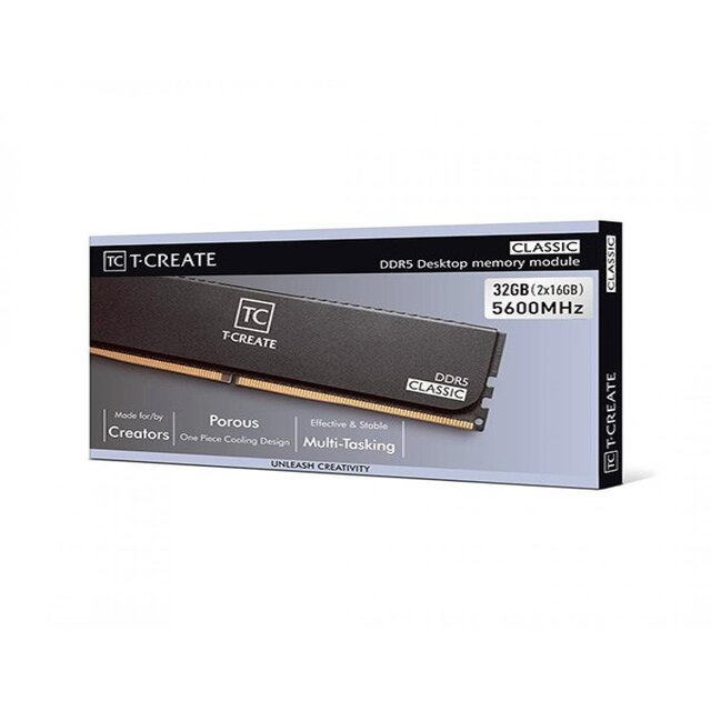 Kit Memoria RAM Team Group T Create DDR5, 5600MHz, 32GB (2 x 16GB), Non-ECC, CL46, Negro