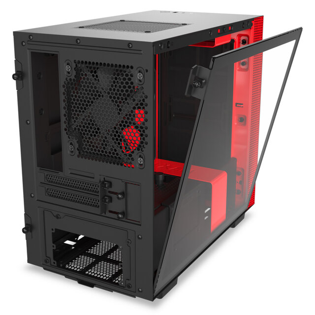 Gabinete NZXT H210i con Ventana RGB, Mini Tower, Mini-ITX, Negro/Rojo