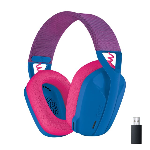 Audífonos Gamer Logitech, Inalambrico, USB-A, Azul/Rosa