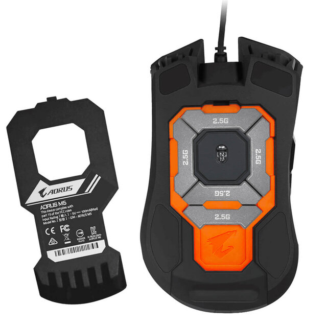 Mouse Gamer Aorus M5, Alambrico, RGB, Negro 