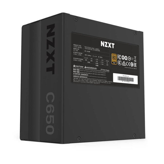 Fuente de Poder NZXT C650 Gold 80 Plus Gold, 24-pin ATX, 135mm, 650W