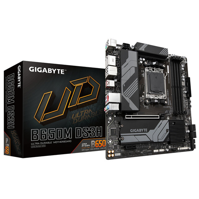 Tarjeta Madre Gigabyte Micro-ATX B650M DS3H, S-AM5, AMD B650, HDMI, 128GB DDR5 para AMD