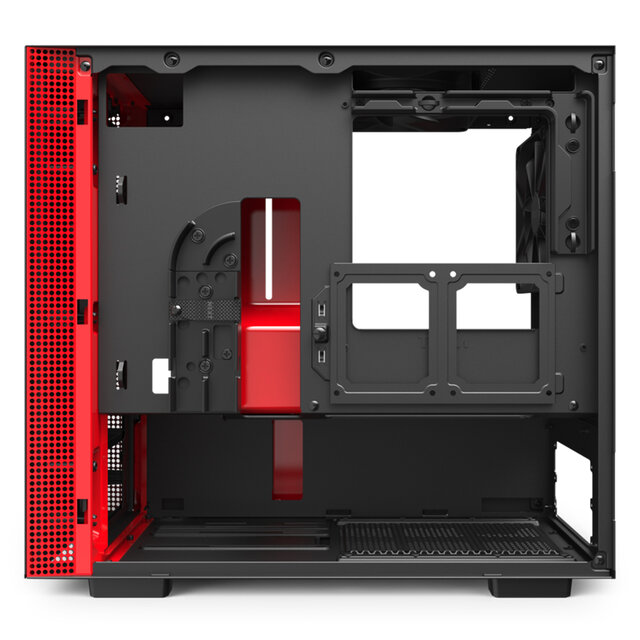 Gabinete NZXT H210i con Ventana RGB, Mini Tower, Mini-ITX, Negro/Rojo