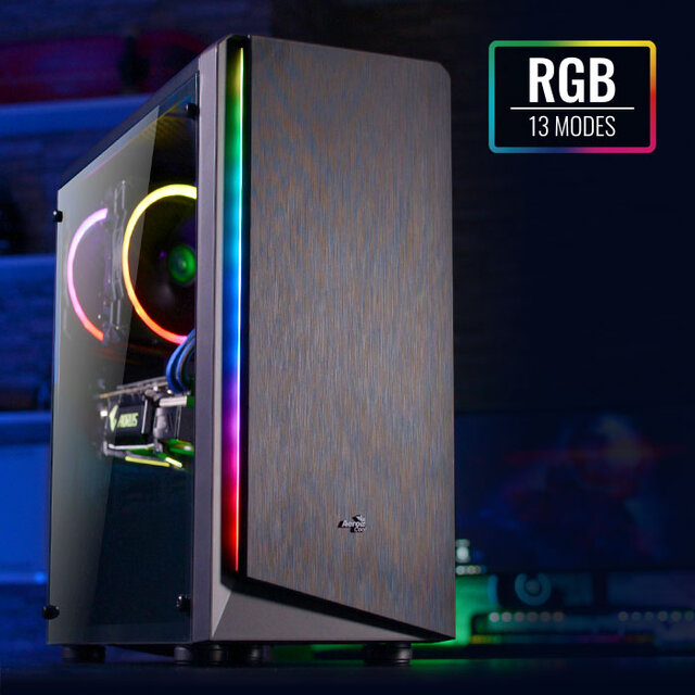 Gabinete Aerocool RIFT BG , Negro ,RGB, Mid Tower Case