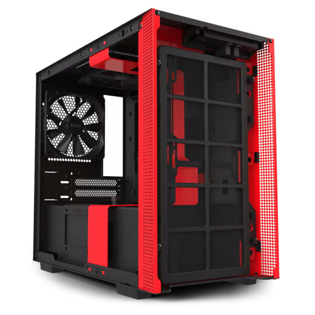 Gabinete NZXT H210i Rojo - Negro / USB-C / Cristal Templado / Mini ITX