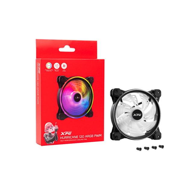 Ventilador XPG Hurricane 120 ARGB PWM / 120mm / Negro