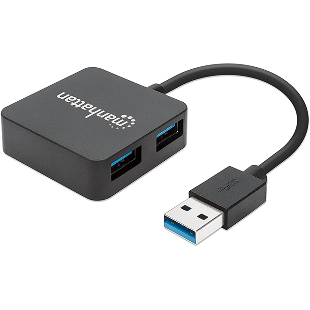 Adaptador Hub Manhattan USB 3.0 de Super Velocidad con 4 puertos