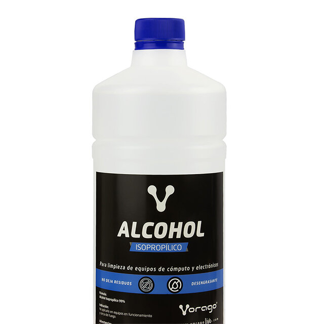 Alcohol Vorago Isopropílico para Limpieza de PC´s y Electrónica, 1 Litro