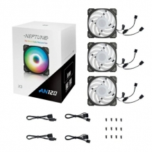 Ventilador In Win Neptune AN120 RGB, 120mm, Negro, 3pzs