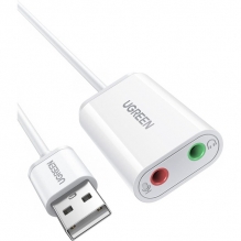 ADAPTADOR SONIDO EXTERNO UGREEN US205 USB 20 BLANCO