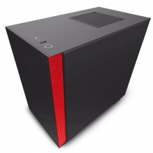 Gabinete NZXT H210i Rojo - Negro / USB-C / Cristal Templado / Mini ITX